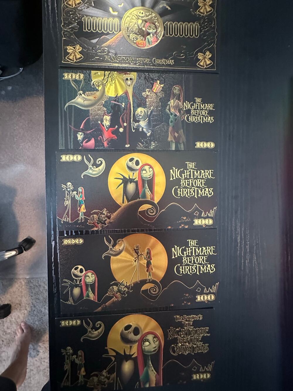 Nightmare Before Christmas 5 Piece Foil Note Set Jack Skellington Sally Zero